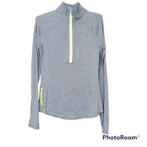 Athleta Woman’s Grey Running Long Sleeve Pullover Quarter Zip Shirt Size Small